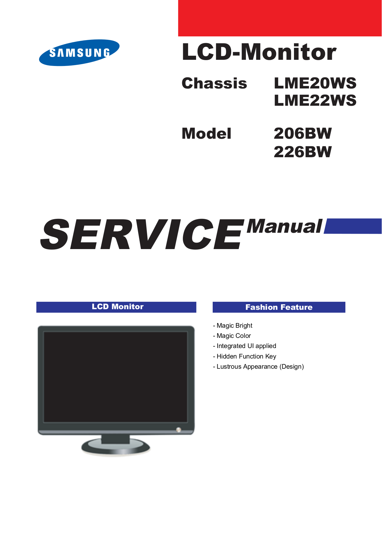 Samsung SyncMaster BW Specs